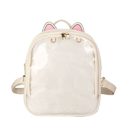 Korean style backpack female PU backpack Japanese and Korean girl transparent candy color cute student school bag one piece drop shipping