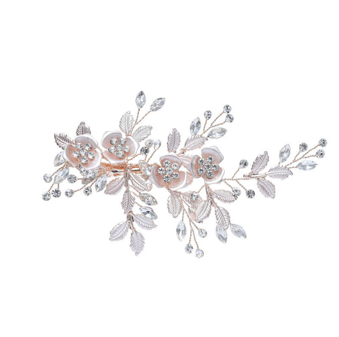 Épingle À Cheveux De Mariée En Alliage De Peigne Incrusté De Perles De Strass Incrustées De Style Coréen display picture 4