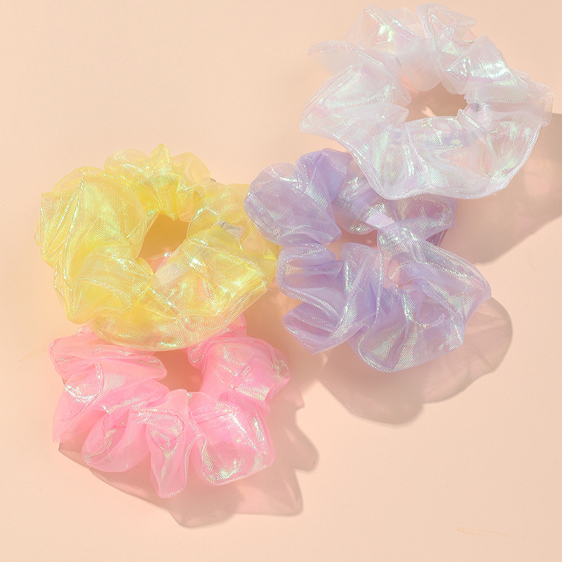 Cereza Retro Dulce Malla Gasa Intestino Grueso Anillo Cabeza Cuerda Niñas Cabello Scrunchies display picture 5