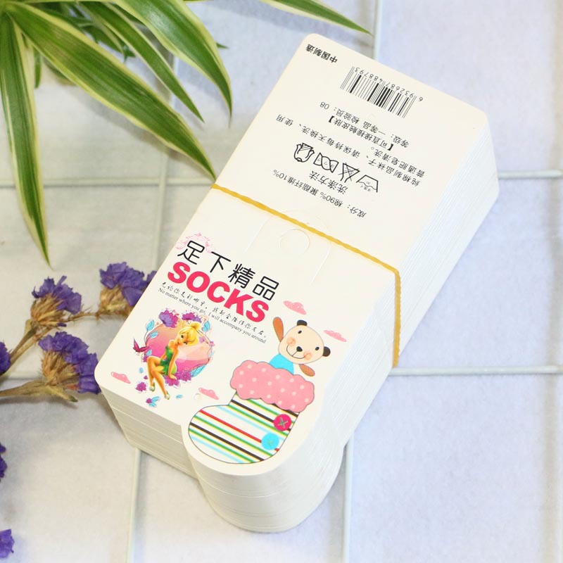 现货kids socks小孩袜子商标 卡通图案宝宝袜子纸卡 包装挂卡批发