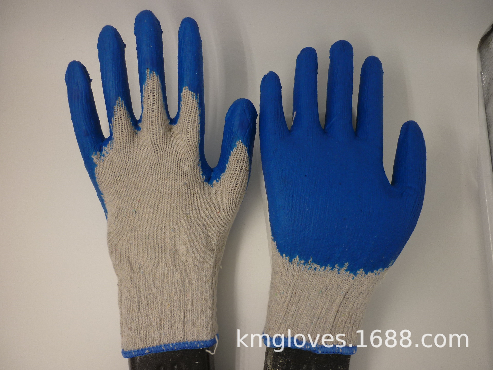 科敏劳保手套L218粗涤棉乳胶皱纹手套防滑耐磨耐低温防护手套