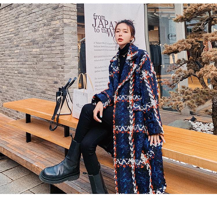 anuans アニュアンス グレンチェックウールチェスターコート