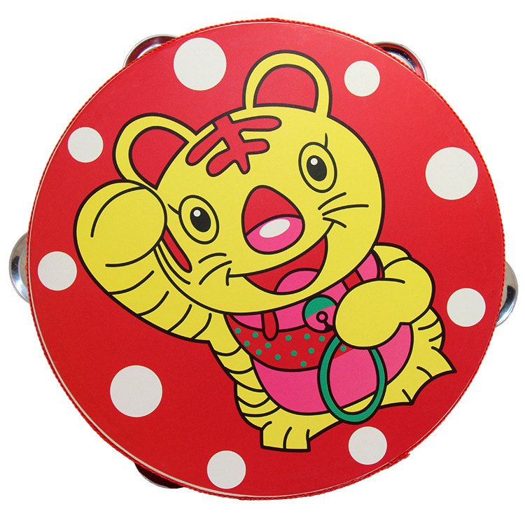 Bebé de madera Sonajeros dibujos animados animales de madera Tambores Orff Percusión Instrumentos Juguetes educación temprana