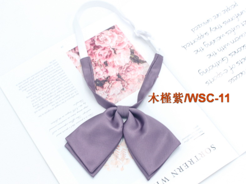 Directo de fábrica de color sólido de doble capa de sarga pajarita uniforme escolar de las niñas a juego arco coreano casual JK pajarita collar flor