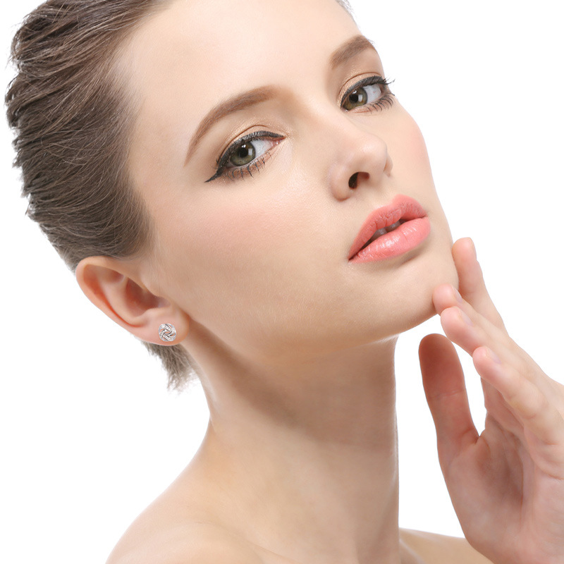 Lindo diseño creativo accesorios estilo coreano s925 plata ZIRCON pendientes simples pendientes frescos para las mujeres