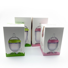 Manufacturer liquid silicone baby bottle large diameter wide mouth silicone baby bottle anti-flatulence anti-fall baby silicone baby bottle