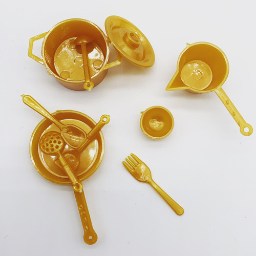 DOLLHOUSE miniature food toy scene model small rag doll house BJD accessories mini pots and pans 10-piece set