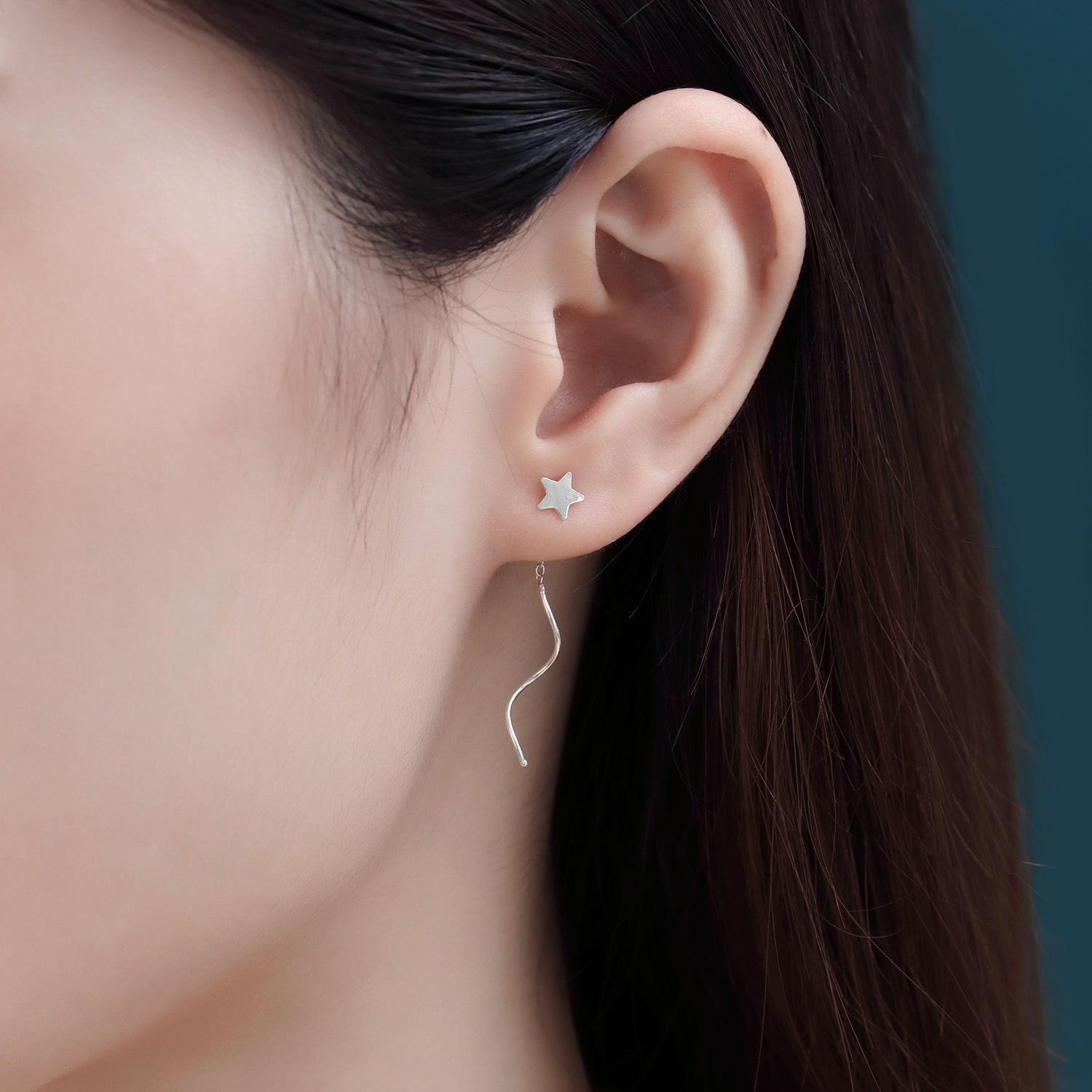 4g Weight 925 Sterling Silver Ear Needle Material Ear line Classification 1 Pair Quantity Holiday, Daily Occasion 925 Sterling Silver Material Geometric, Star, Heart Shape Pattern Women's Gender Casual, Simple Style Style 1 Pair 925 Sterling Silver Geometric Star Heart Shape Ear Line 23
