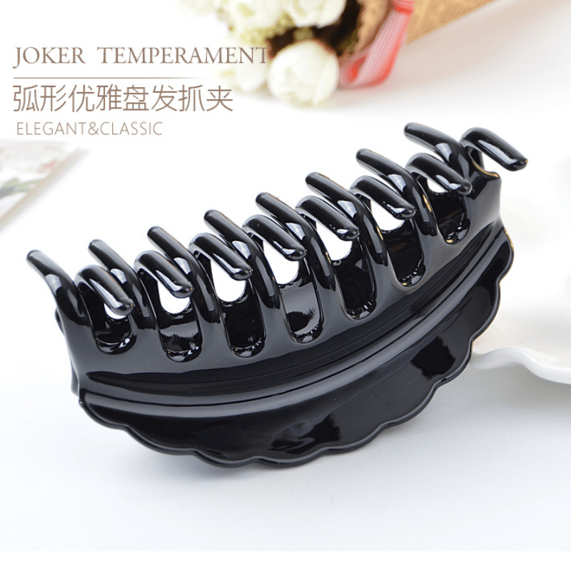 韓國簡約黑色網紅女士大號發抓亞克力女發夾子耐摔洗澡盤發抓夾純