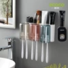 Three cups+squeeze toothpaste (black and white)