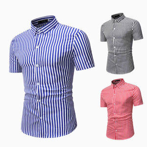 Summer men’s striped short sleeve shirt