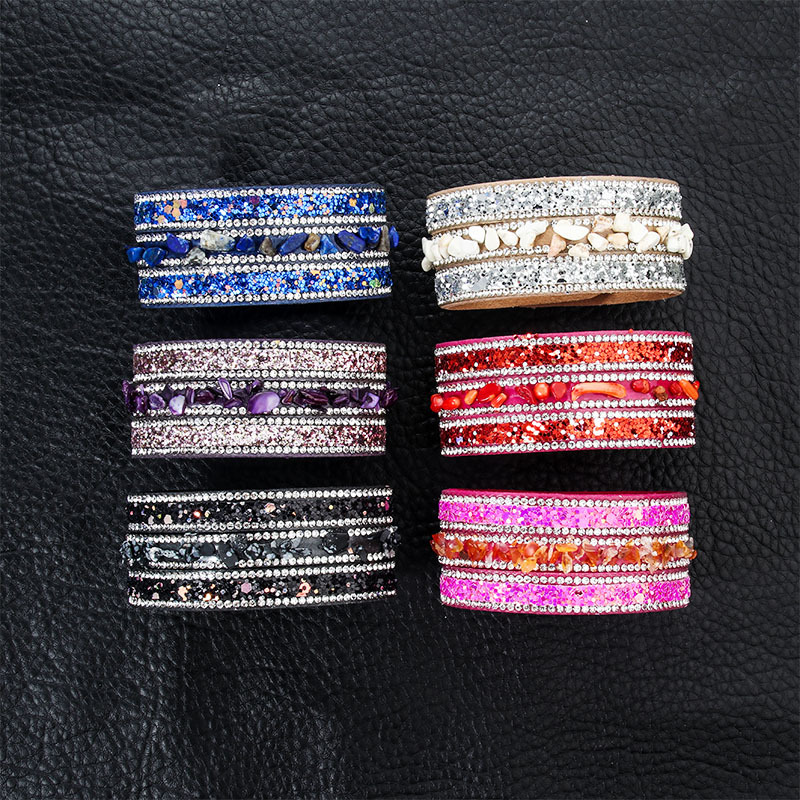 Fashion irregular colorful crystal gravel bracelet