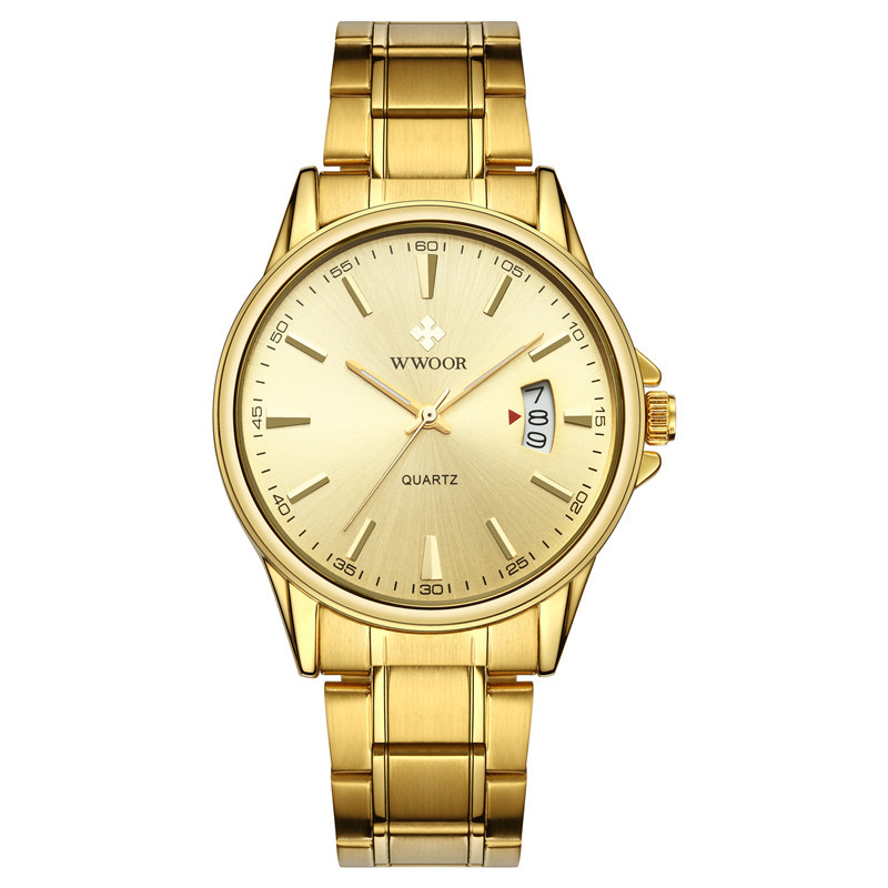 WWOOR sosteniendo amor nuevo reloj de cuarzo de negocios de los hombres calendario impermeable reloj redondo cabeza casual Bowl Watch 8833