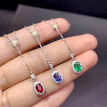 S925�y��18K�pɫ��4*6mm ���� �y� ��Ʒ�t��ʯ�{��ʯ��� ��Q