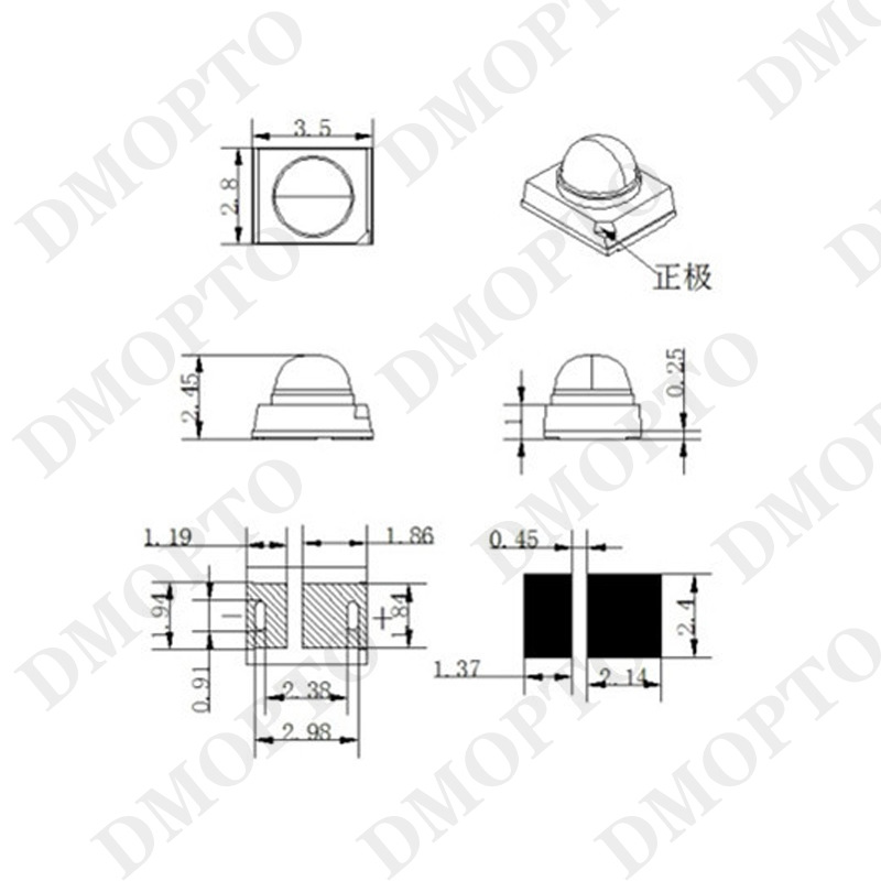 深圳工厂 led灯珠 850nm940nm 2835红光红外灯珠球头多角度现货