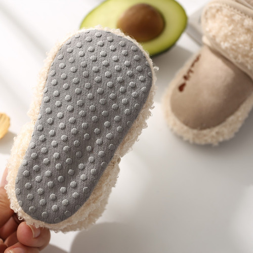 Hansheng baby shoes 0-1 years old cotton shoes baby toddler shoes winter plush style thickened to keep the shoes warm