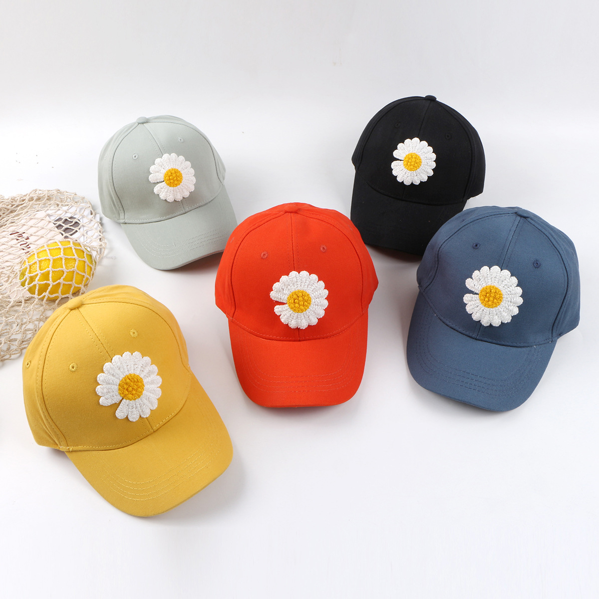 Children's Daisy Sun Flower Baseball Cap Korean Hip-hop Solid Color Cap Wholesale Nihaojewelry display picture 17