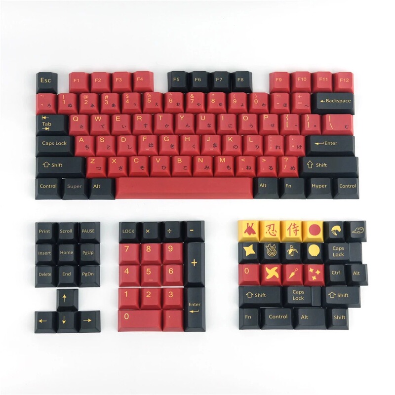Red Samurai PBT five-sided thermal sublimation key cap mechanical keyboard with personality key re-engraving GMK original height small complete set