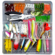 Bait Kit Freshwater Bait Kit Bass Salmon Tackle Kit Includes Spoon Bait Soft Plastic Worms Crank Bait Hook Tackle Box