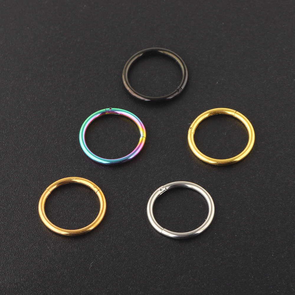 Titanium Steel Material Vacuum Plating Flower Titanium Steel Ethnic Style Earrings Nose Ring