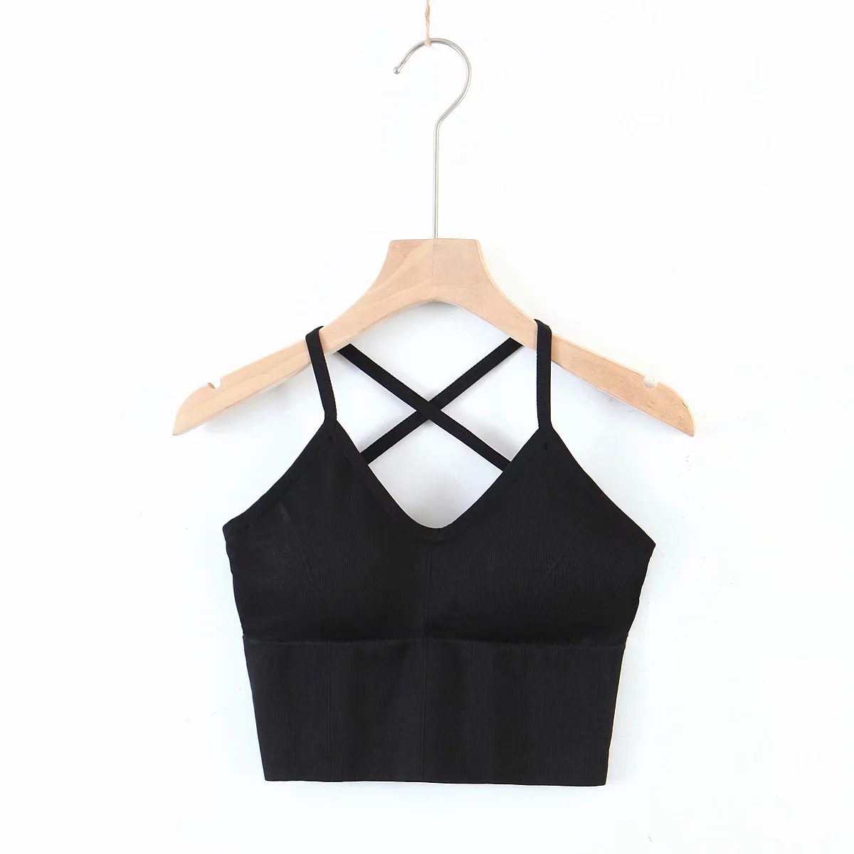 cross-wrapped chest V-neck bottoming vest NSAC19383