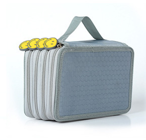 Bolsa de lápices de color sólido de gran capacidad de color de cuatro capas caja de lápices de color boceto de relleno de papelería bolsa de lápices portátil de 72 hoyos para estudiantes