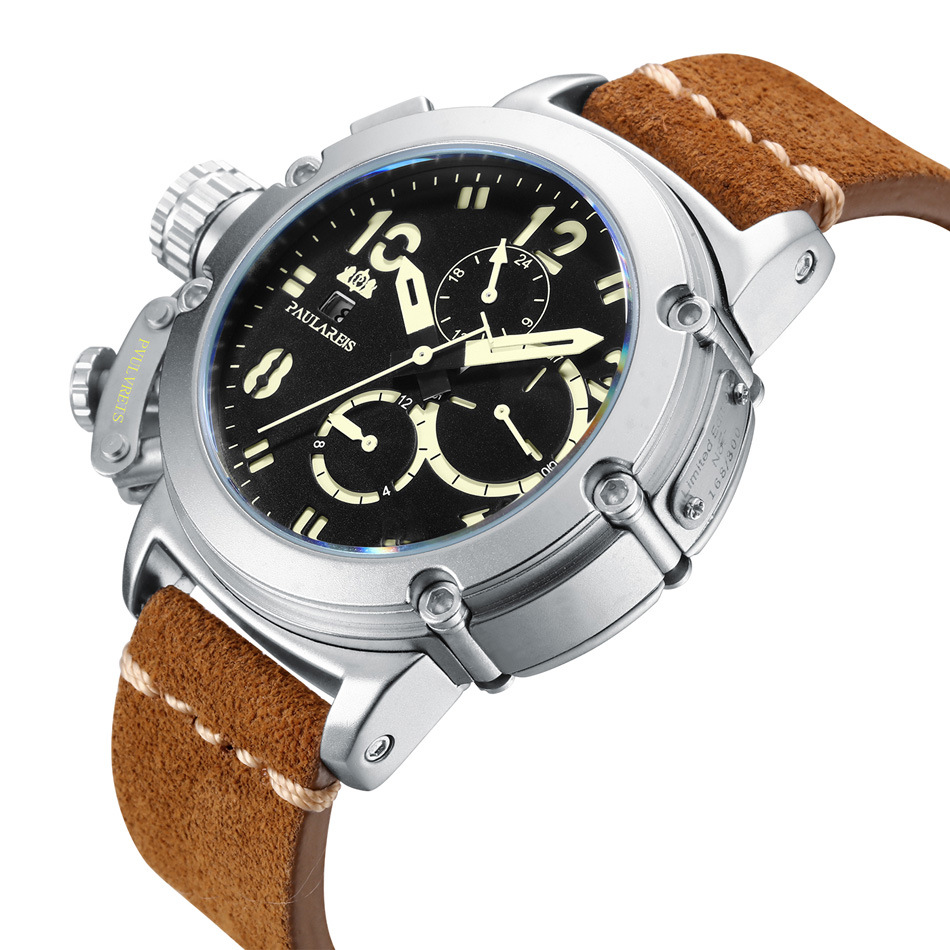 Automatic Mechanical Men's Watch With Luminous Rose Gold Case_voghion.com