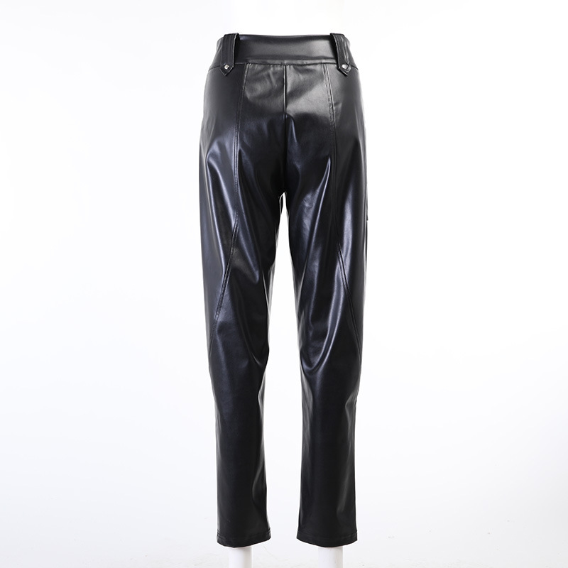 autumn and winter fashion high waist leather pants  NSXE25450