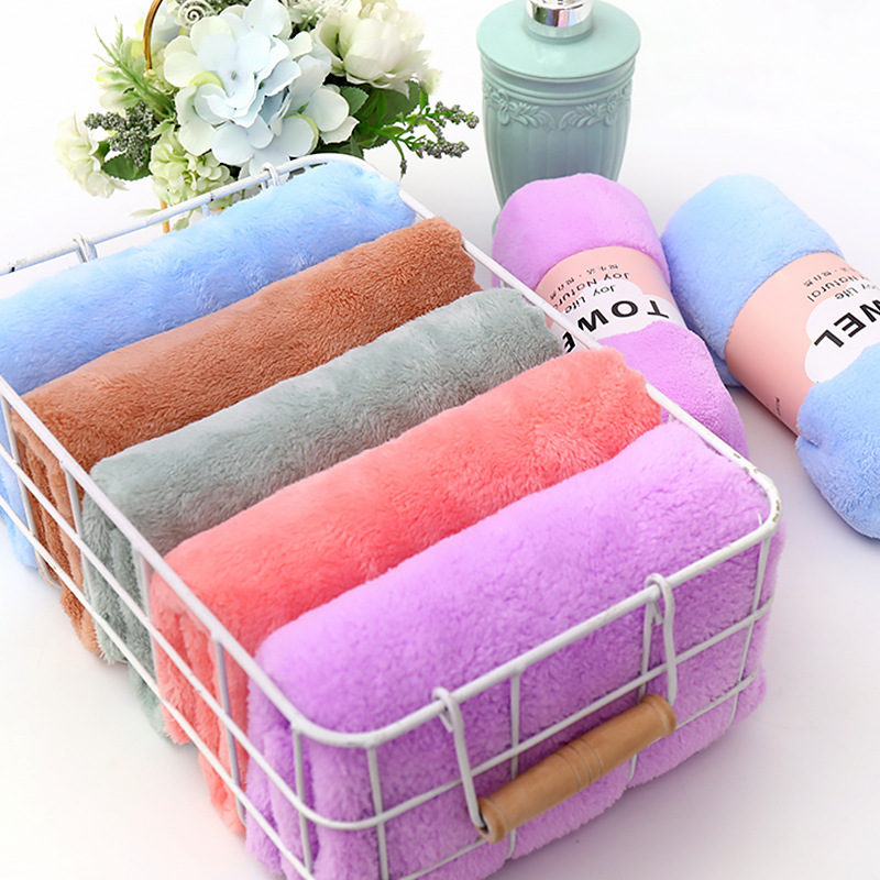 Wholesale adult 35*75 coral fleece towel home daily absorbent towel custom logo gift quick-drying gift Wholesale adult 35*75 coral fleece towel home daily absorbent towel custom logo gift quick-drying gift