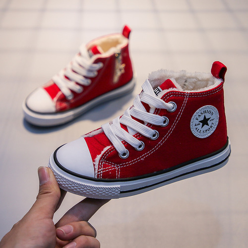Children's cotton shoes, girls' cotton-padded warm children's shoes, boys' velvet canvas shoes, baby's second cotton shoes  winter new style