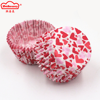 5035 Valentine's Day Peach Cake paper cup Bake Soufflé Cake Paper tray Anti-oil Pad paper High temperature resistance