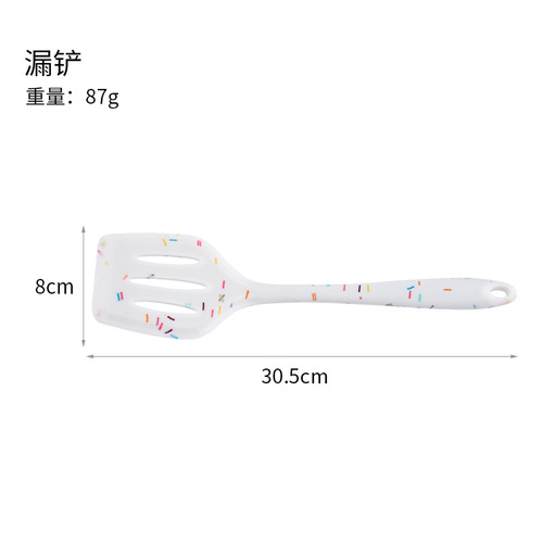 New silicone kitchenware ten-piece set candy pattern creative kitchen non-stick cooking spoon spatula egg beater drop shipping