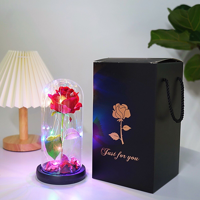 Beauty and the Beast Rose lights Glass cover Spend eternity Princeling rose Glass cover Valentine's Day gift
