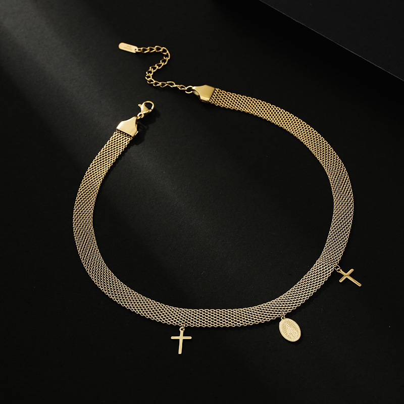New Style Snake Bone Chain Stainless Steel 14k Rose Gold Plated Necklace display picture 3