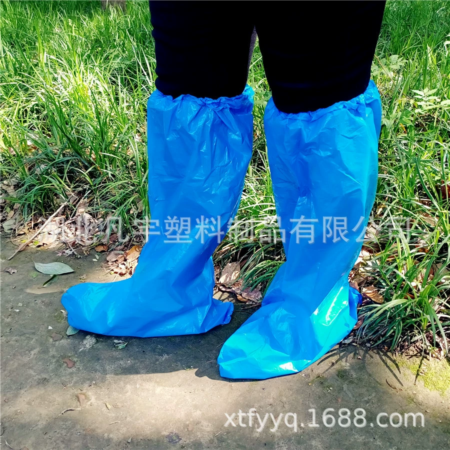Одноразовые бахилы набор Rainie, для улицы и животноводства, утолщённые прозрачные противоскользящие PE пластиковые водонепроницаемые бахилы длинного цилиндрического типа