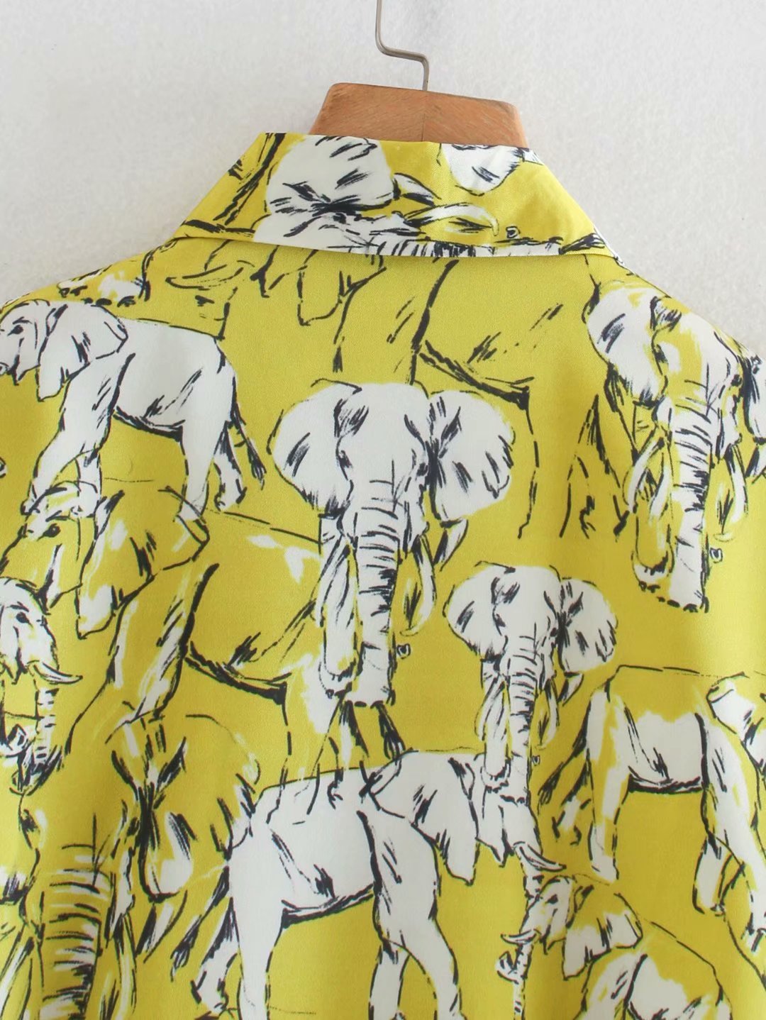 yellow animal print shirt dress  NSAM10853