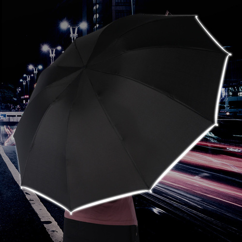 Fully automatic reverse umbrella car LED light reflective strip folding sunny umbrella flashlight umbrella advertising umbrella