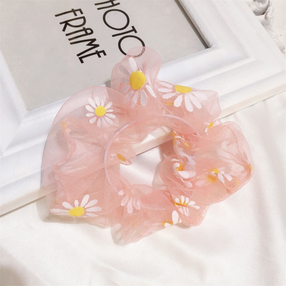 Summer Hair Ring Net Yarn Small Daisy Hair Ring Hair Rope Girl Cute Ponytail Hair Rope Hair Accessories Wholesale Nihaojewelry display picture 11