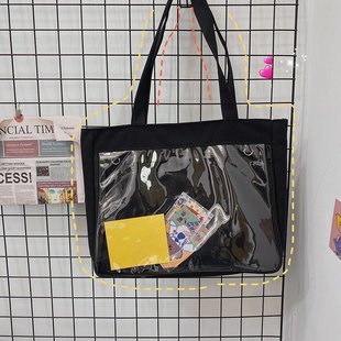 Transparent Bile Cloth Bag Women's Shoulder Bag Korean Style Student Bag Korean ins Harajuku Japanese Style Cute Girl's Shoulder Bag