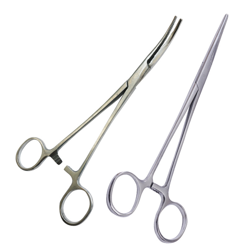 Veterinaria Quirúrgica pinzas Hemostat 16 18cm codo recto PET depilación veterinaria de acero inoxidable Hemostat