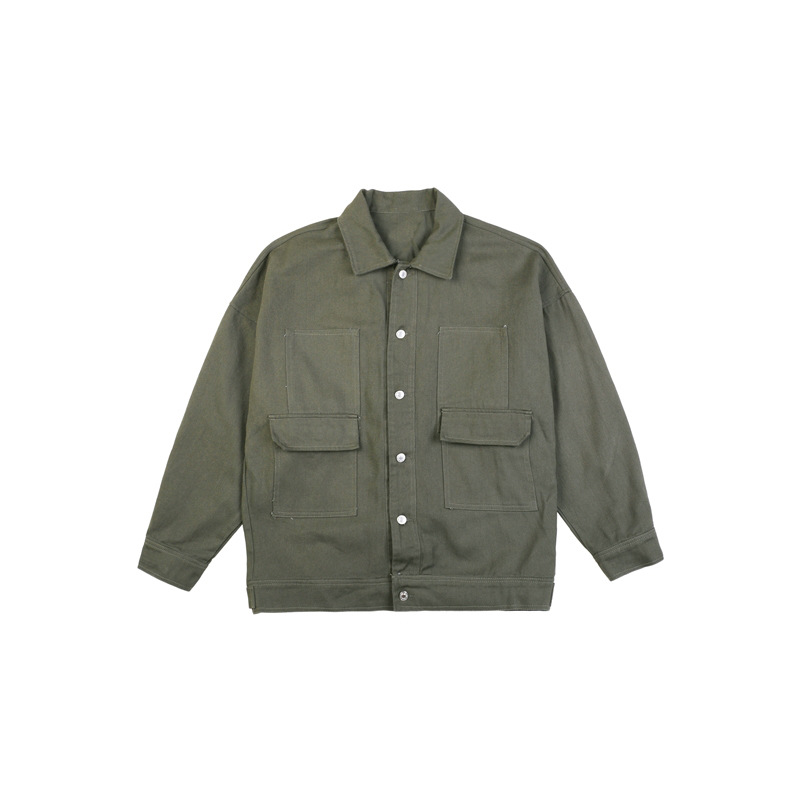 La primavera y el otoño ins retro chaqueta de mezclilla de los hombres de estilo coreano casual marca de moda estudiante versátil suelta BF chaqueta de ropa de trabajo