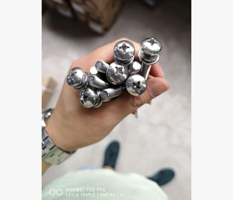 304不锈钢 十字盘头机螺钉平弹垫组合  GB9074.4   M8*80