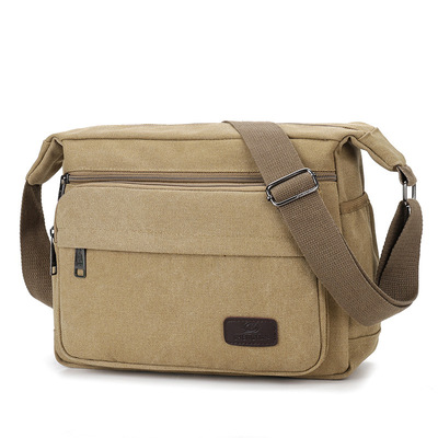 Bolso de mensajero de lona para hombre, gran capacidad, múltiples compartimentos, estilo casual