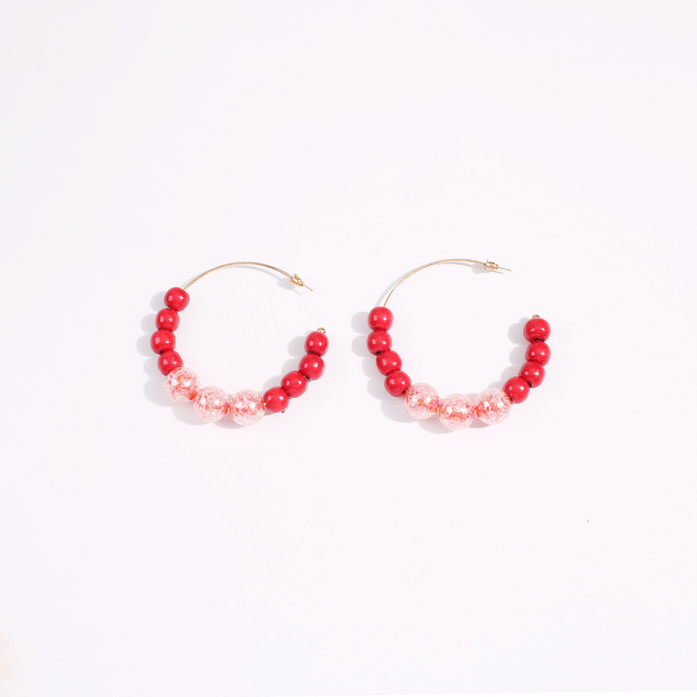 New Bohemian C-shaped Earrings Jewelry Fashion Vacation Color Resin Earrings display picture 10