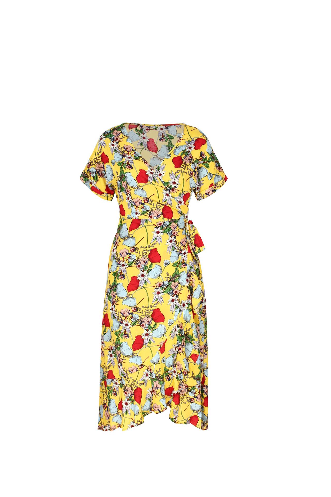 printed short-sleeved midi dress  NSDY29158