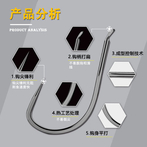 Black and Silver New Kantong Special 1 Yuan per Pack (50 Pieces) Loose Fishing Hooks Wholesale Fishing Gear Wholesale