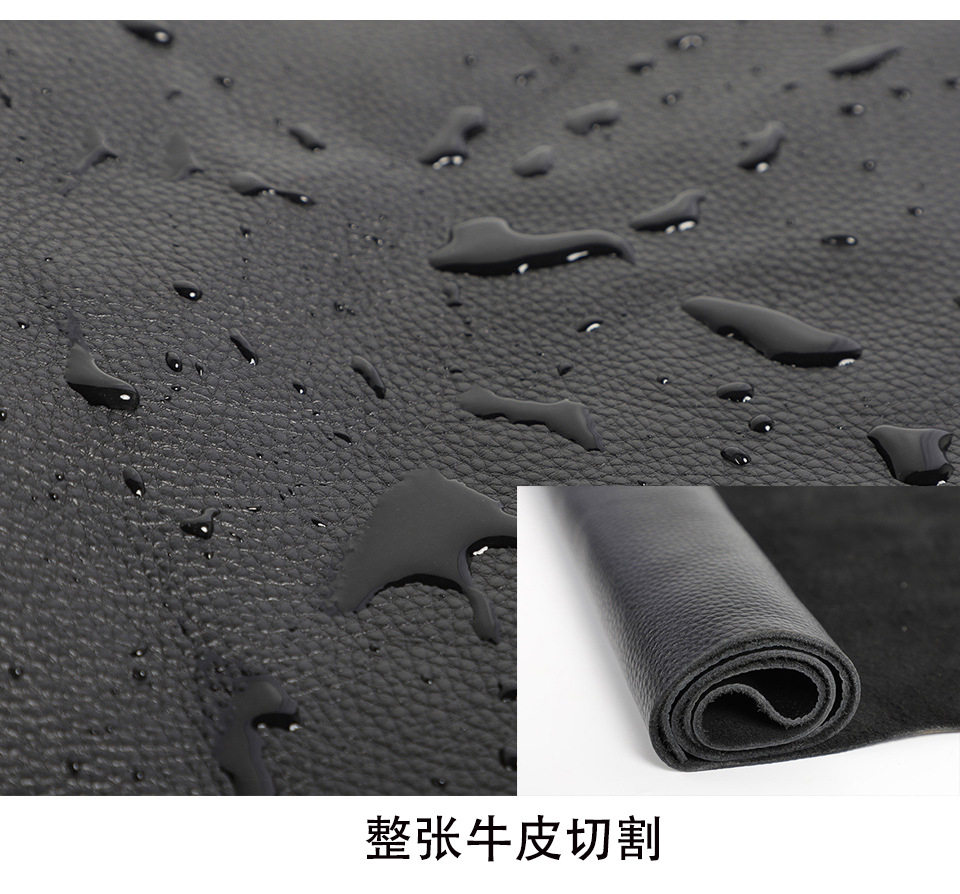 Túi xách tay nam công sở da bò lớp đầu kiểu ngang dung tích lớn 38×29,5×9 cm — Màu đen chi tiết 5