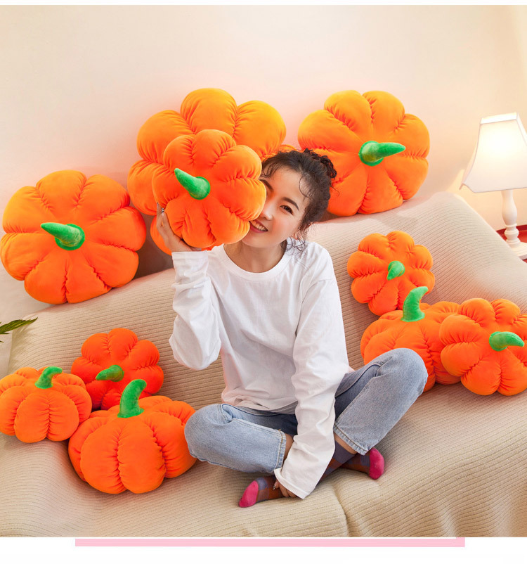Cute Pumpkin Sleeping Pillow Plush Toy Rag Doll Large Round Cushion Birthday Gift Female Doll