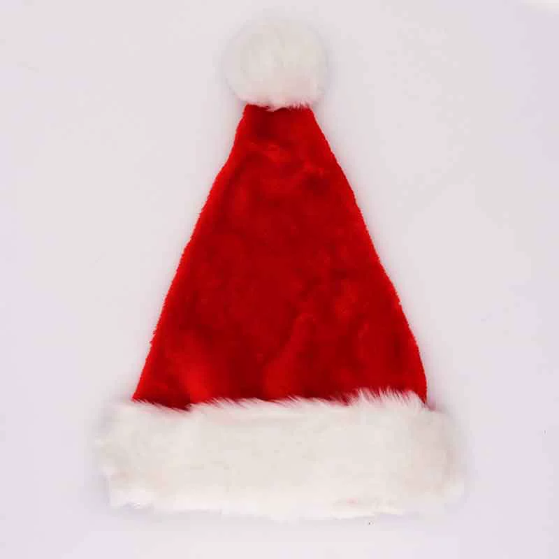Spot Christmas gift high -end thickened red long plush Christmas hat Christmas team decorate Santa Claus hat
