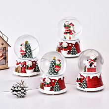樹脂水晶球 LED音樂聖誕雪花玻璃水晶球 創意玻璃球擺件
